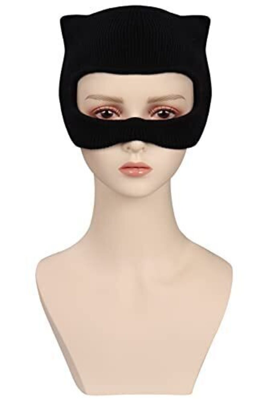 4155 Catwoman Cosplay Mask Knitted Head Mask Halloween Masquerade Props